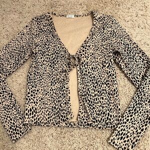 Brandy Melville Leopard Print Cardigan